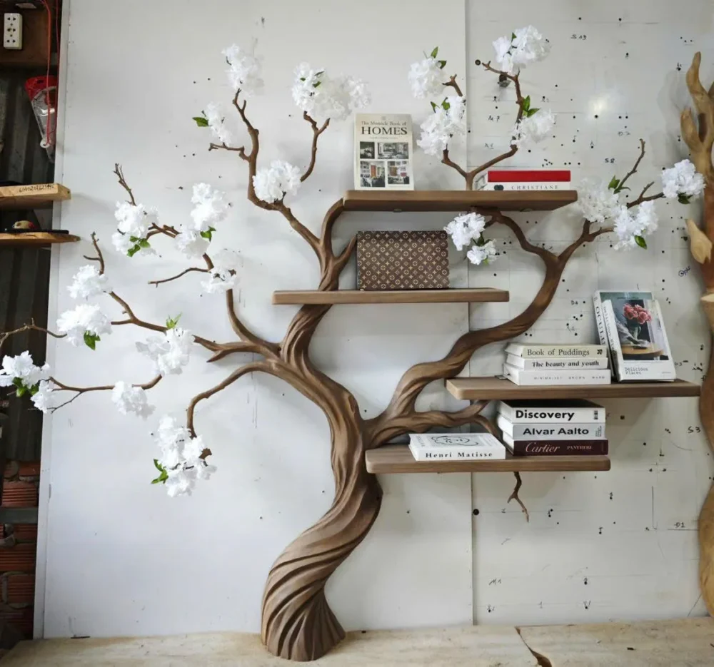 Canopy Tree Bookshelf - Natural Solid Wood, Living Room - Image 3