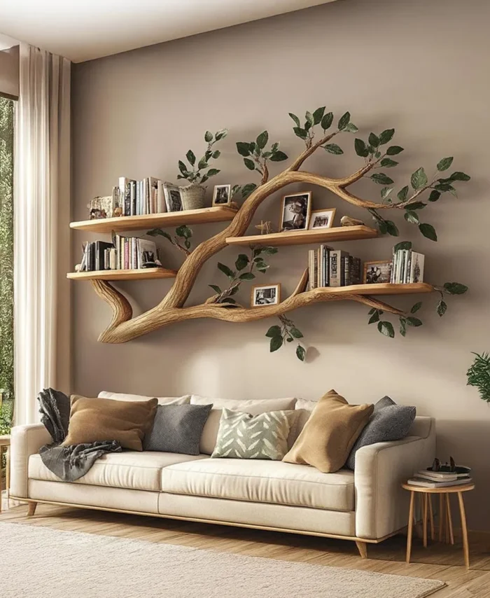 Branch & Bough Hanging Book Tree - Solid Wood, Wall-Mounted