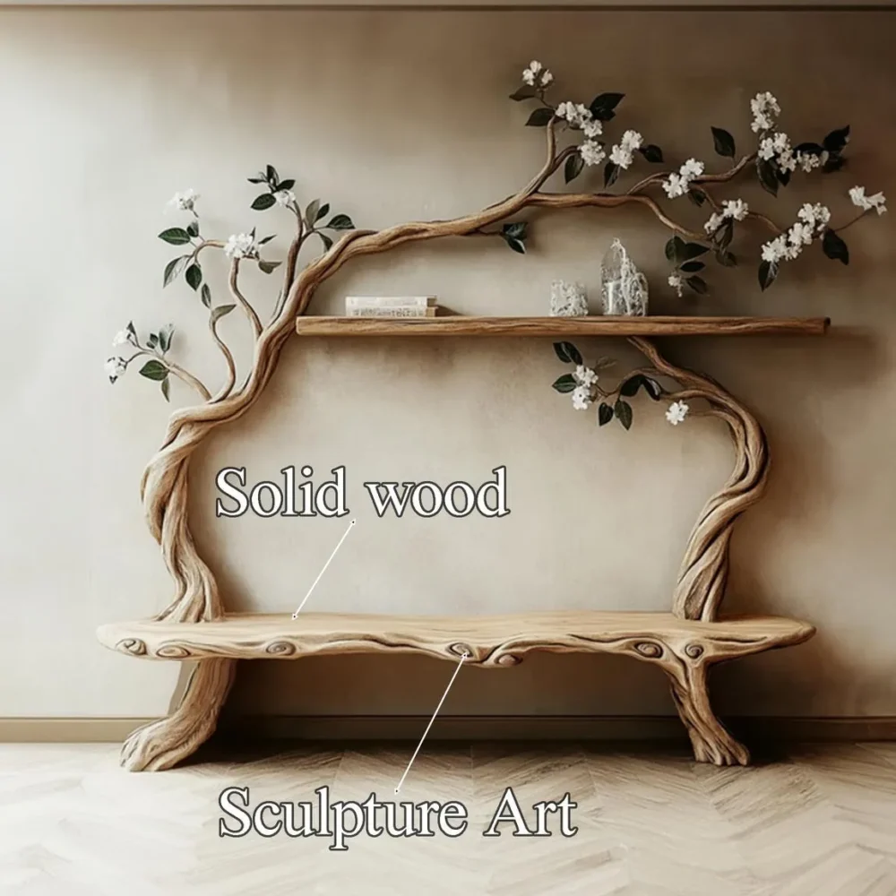 Riverbank Live-Edge Branch Shelf - Rustic Tree Bookcase Wall Art - Image 3