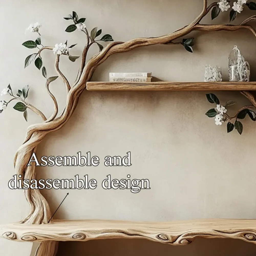 Riverbank Live-Edge Branch Shelf - Rustic Tree Bookcase Wall Art - Image 7