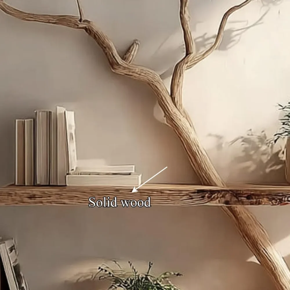 Tidewood Driftwood Tree Shelf - Floating Live-Edge Wall Book Rack - Image 4
