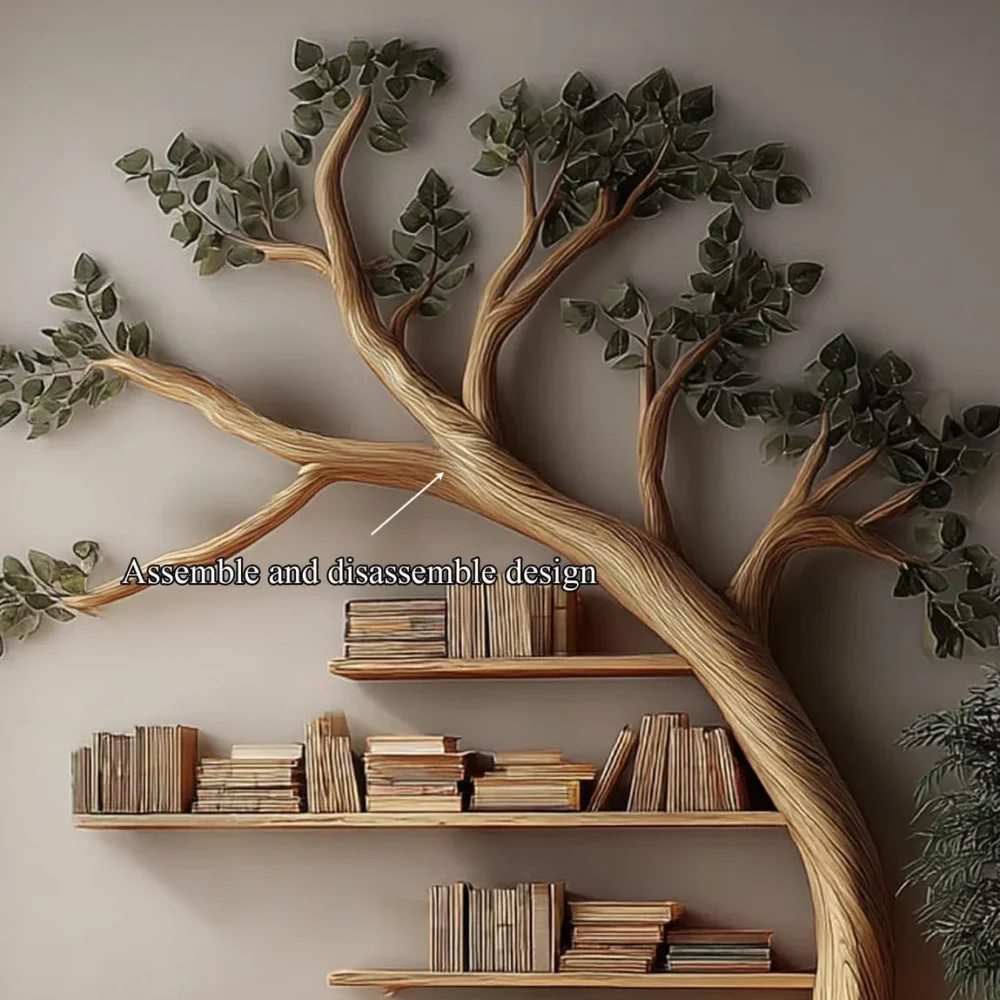Vintage Arbor Tree Bookcase - Natural Solid Wood, Custom Build - Image 4