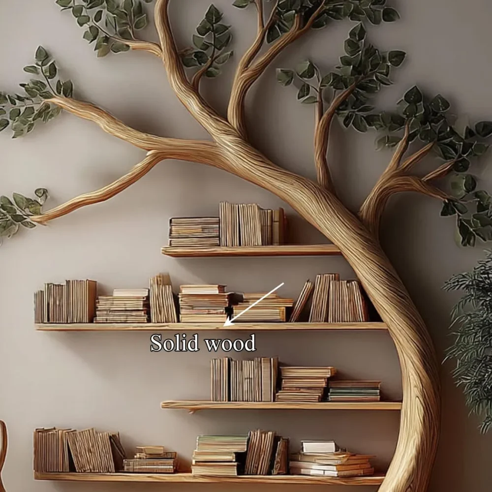 Vintage Arbor Tree Bookcase - Natural Solid Wood, Custom Build - Image 5