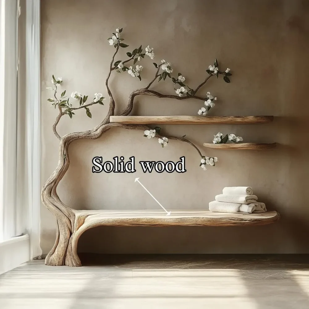 Branchline Tree Wall Shelf - Solid Wood, Handmade Bookcase - Image 5