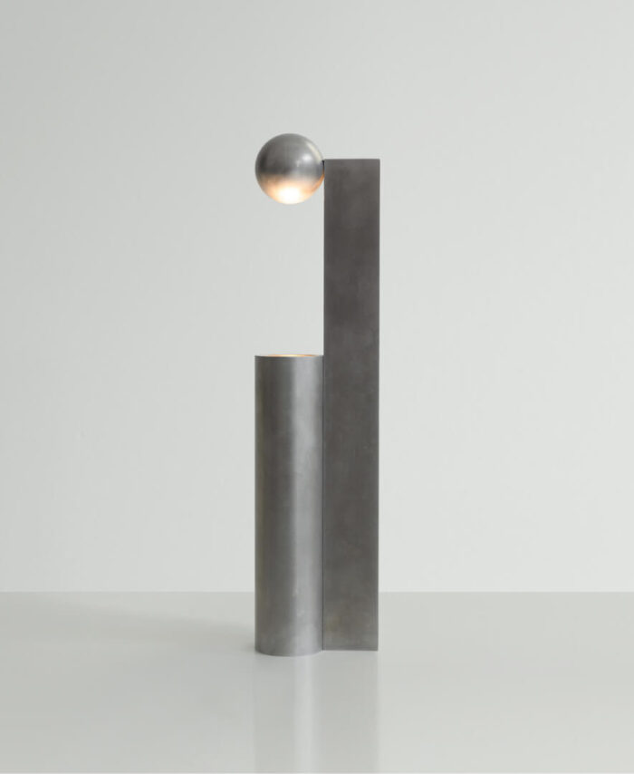 Faraday Floor Lamp with Side Table, Integrated Shelf